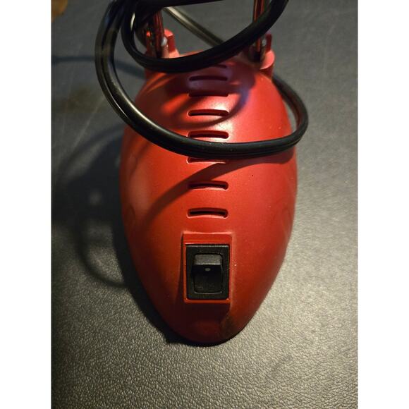 Red Adjustable Desk Lamp Dual Head Foldable Arm Metal Task Lamp Vintage w/ Cord - Picture 4 of 4